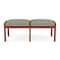 Lesro Lenox Wood 2 Seat Bench Wood Frame, Cherry, OH Eucalyptus Upholstery LW2001 - alternate 1